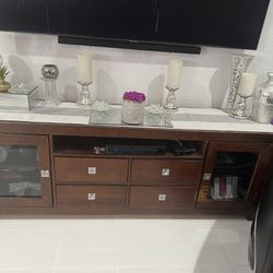 Brown Wood T.V. Console Table 