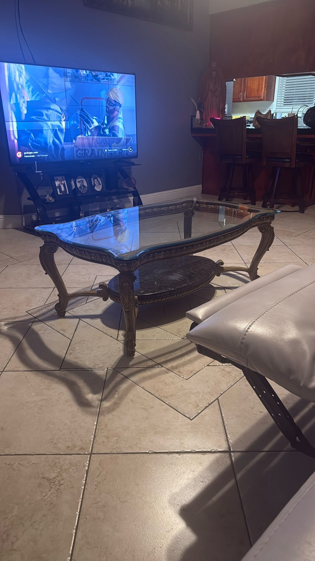 Living room glass table 
