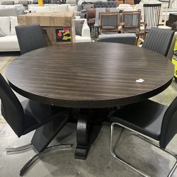 60”Five-piece dining table and chair set,$280