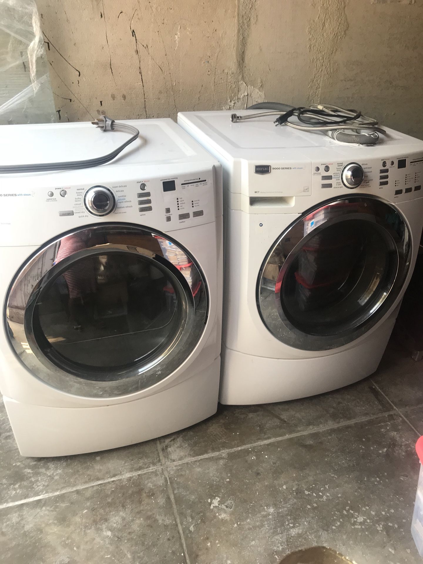 Maytag 9000 series Front Load Washer & Dryer Set with Stream