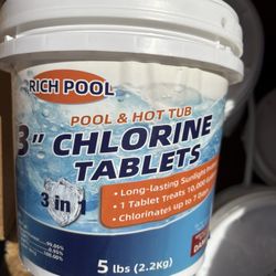 3 inch chlorine tablets 5 Lb per bucket 11 tablets
