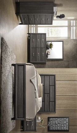 Brand New 4 Pc Queen & Twin & Full & King Size Bedroom set (Queen and King Bed Frame, dresser, mirror, nightstand)