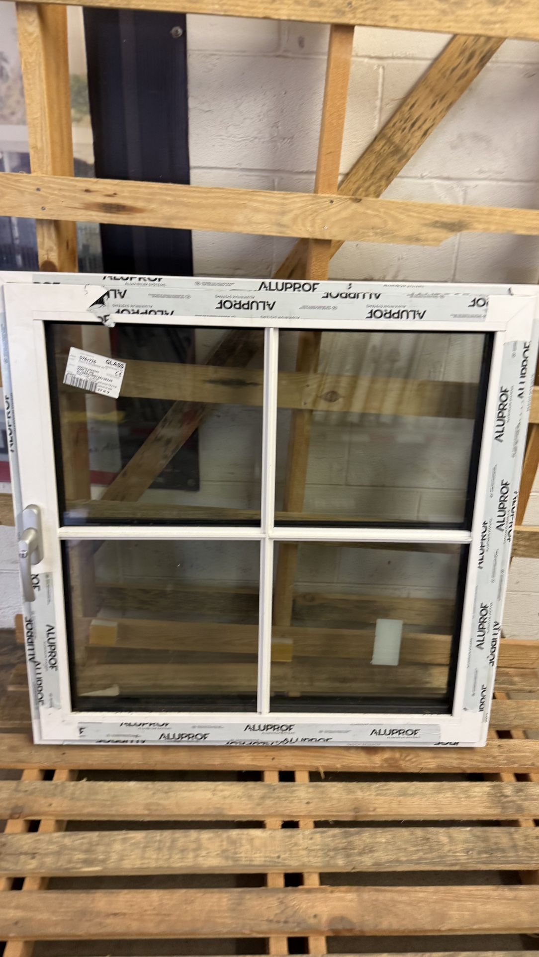 European Aluprof Window – 856×856 mm (Black Outside / White Inside)