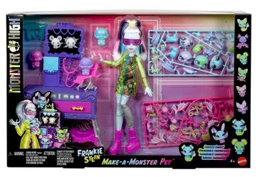 Monster High Frankie Stein Make-a-monster pet doll Playset, 30+ accessories for countless pet combo