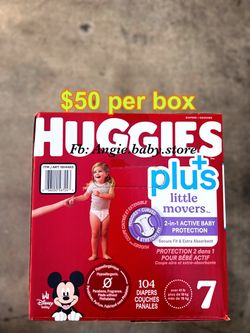 Huggies Little Movers Plus Size 7 Diapers – 104 Count