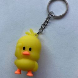 Cartoon Saluting Rubber Duck Keychain