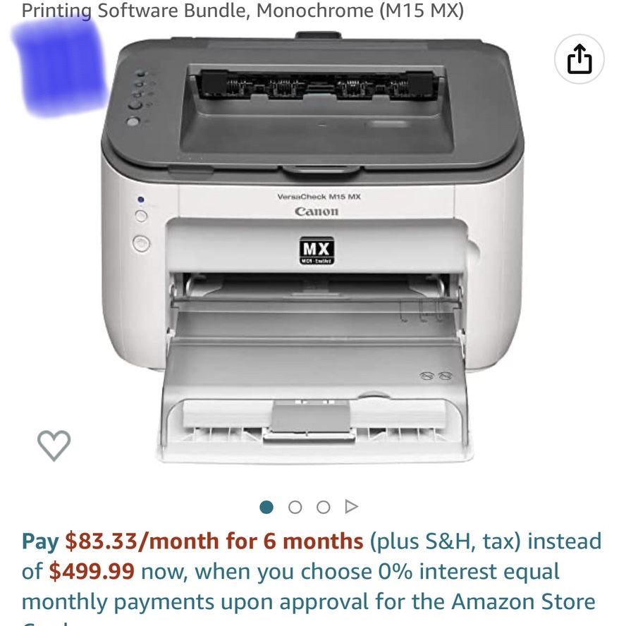 VersaCheck Canon M15 MXE MICR Check & Document Laser Printer with Bonus  Cartridge & VersaCheck X1 Gold Check Printing Software Bundle, Monochrome  (M15 for Sale in Duncan, SC - OfferUp