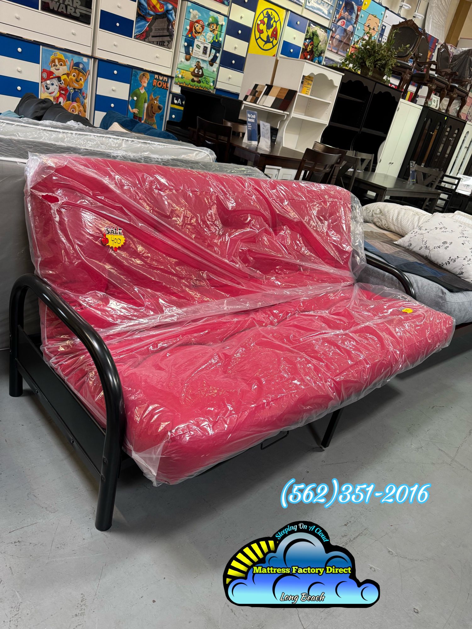 Futon Couch Bed Red Sofa 