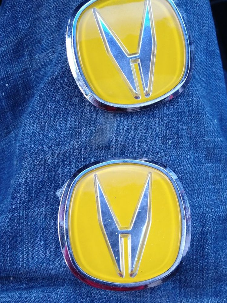 Custom Yellow Acura Badges