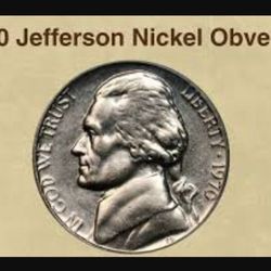 Collection Of 160 Jefferson Nickels From Years 1970 Through 1979, In 4 Rolls Of 40 Each