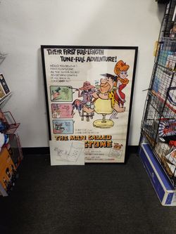 Original 1966 Flintstones Movie Poater With Sketch Artwork 