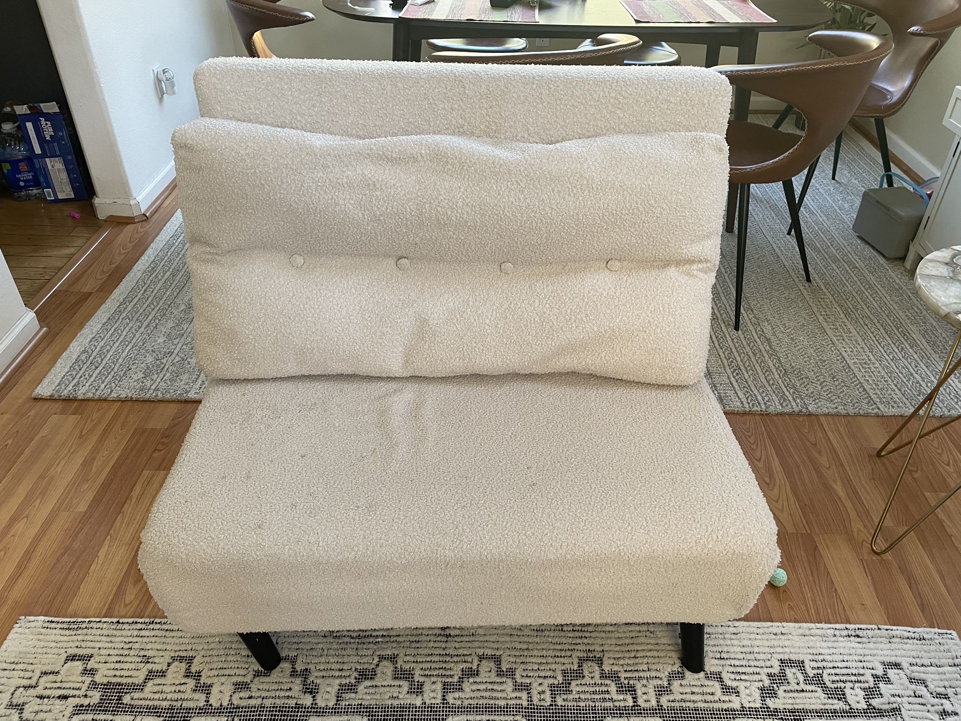 White Sherpa Sleeper Chair