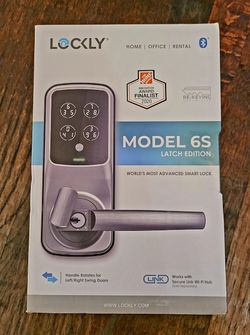Lockly - Model-S Satin Nickel Smart Touchscreen Keypad Door Latch Lock with Bluetooth
