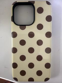 yellow and brown polka dot iphone 15 pro max case