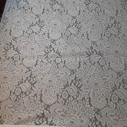 White Lace Floral Fabric About 10 Yards