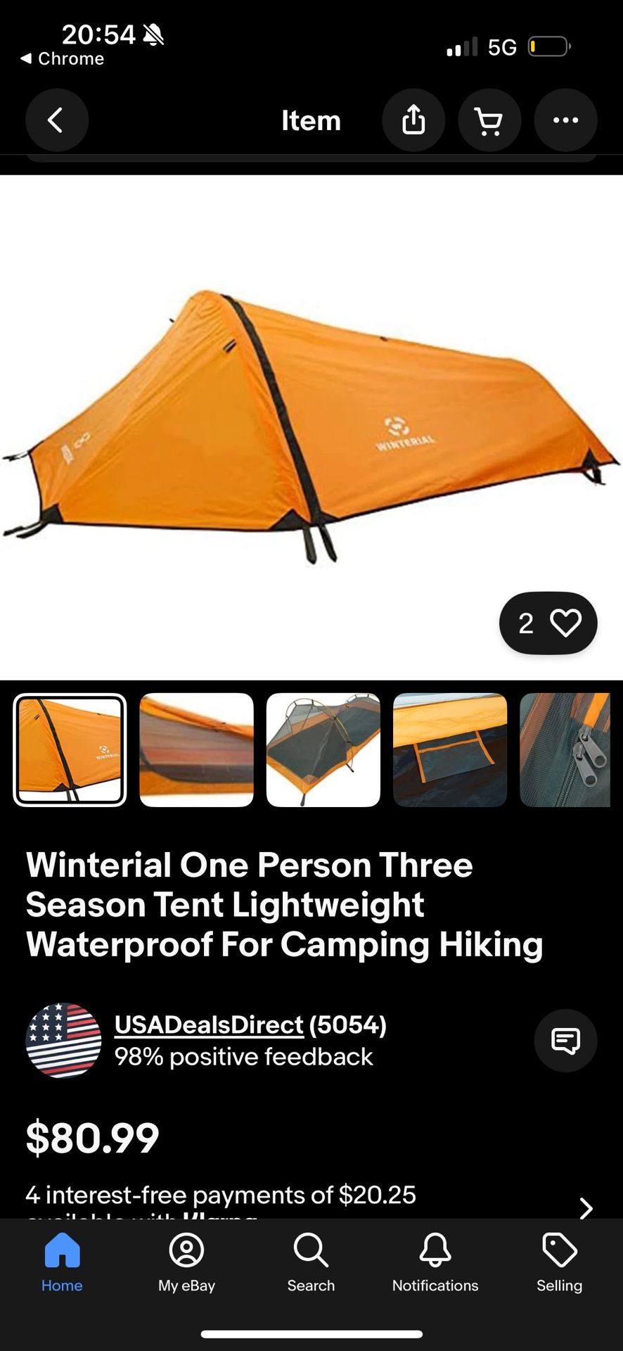 One Person Tent