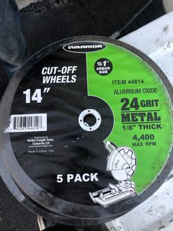 Warrior 14” 24 grit metal 1/8”thick (5pack)