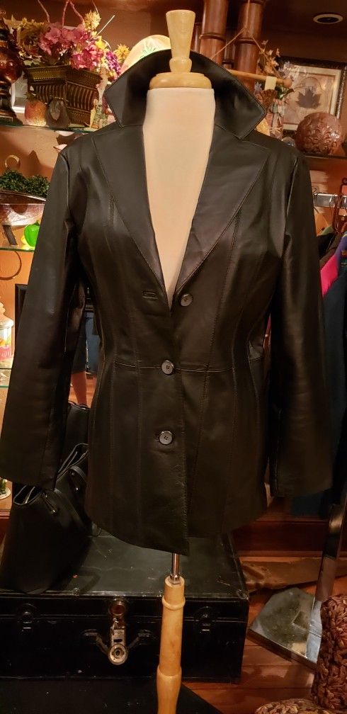 New...Leather Coat Or Jacket Size Large