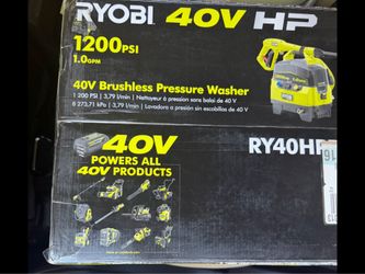 Ryobi  40V  Brushless Pressure Washer 1200psi 1.0GPM