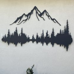 Metal Wall Art - Mountain and Forest 