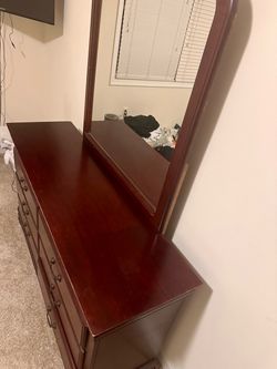 Cherry Wood Dresser with Mirror