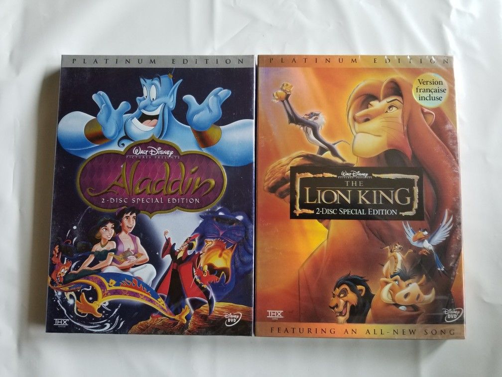 The Lion King + Aladdin Platinum Edition DVDs