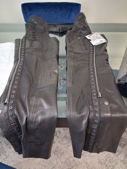 Womens Black Leather Chaps