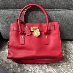 Michael Kors Red Leather Tote