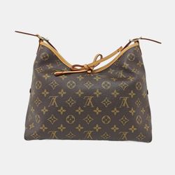 LOUIS VUITTON Small Brown Coated Canvas Plaid Shoulder Bag - Gold Hardware