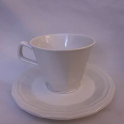 Homer Laughlin Designer Group Colonial White Teacups & Saucers Set Of 8
