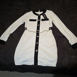 SheinSxy white & black dress