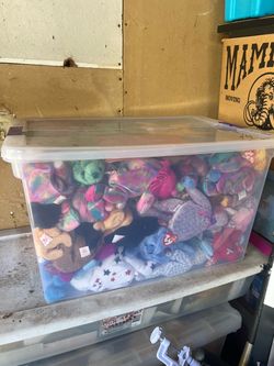 Large Bin of Ty Beanie Babies