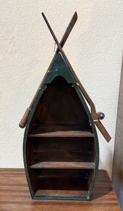 Cabin Style Wooden Boat Bookshelf / Knick Knack Shelf