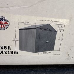 New 8’ x 6’ Galvanized Metal Storage Shed