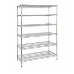 HDX 6-Tier Commercial Grade Heavy Duty Steel Wire Shelving Unit in Chrome (48 in. W x 72 in. H x 24 in. D)