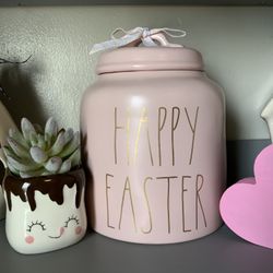 Rae Dunn Pink Easter Canister