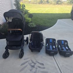 Nuna Tavo Stroller and Pipa Lite Carseat With 2 Bases 