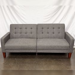 Tufted Sofa/ Couch / Futon, Gray Linen *Free Delivery*