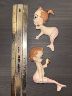 MCM 1950s mermaid chalk ware