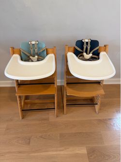 Tripp Trapp Chair and baby set with tray x2