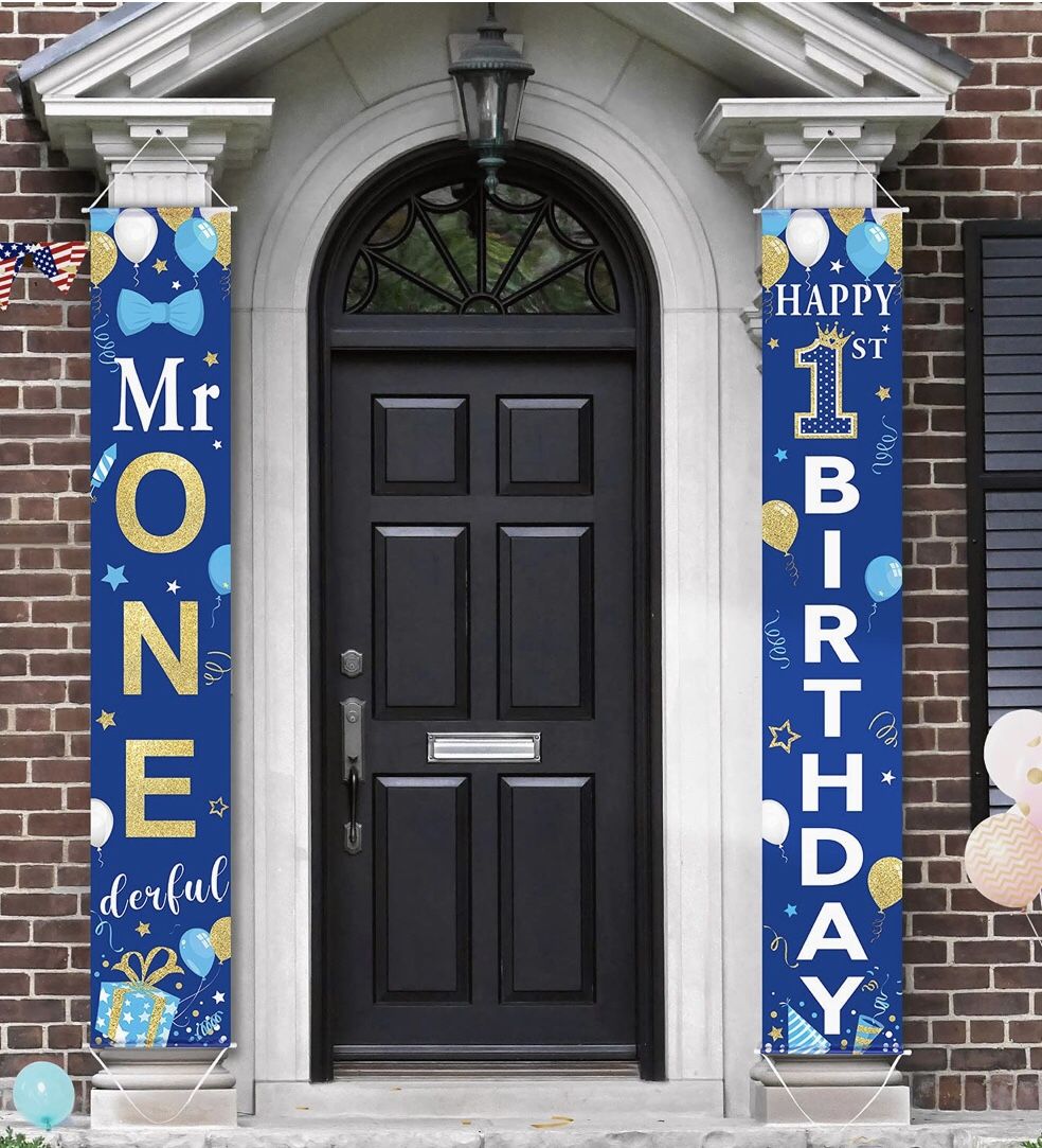 1st Birthday door banner