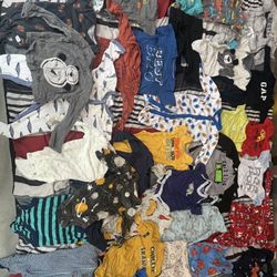 Gently Used Baby boy Clothes Bundle (0–6 Months) – 40+ Pieces, Mixed Brands