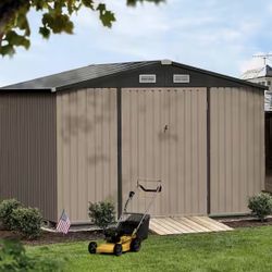 10 ft. W x 8 ft. D Metal Storage Shed for Garden and Backyard (73 sq. ft.)