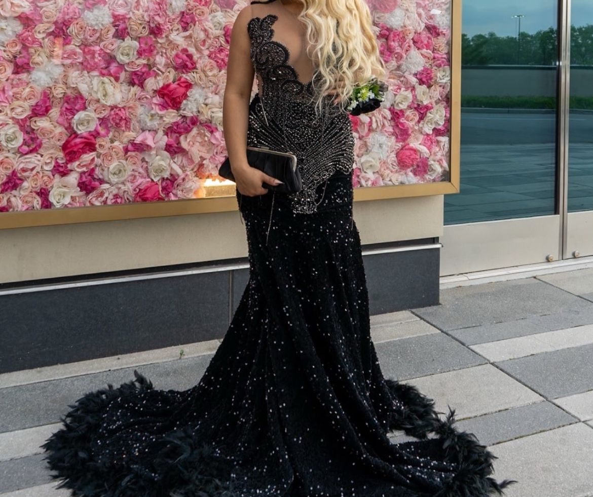 Prom Dress Black/Sequins