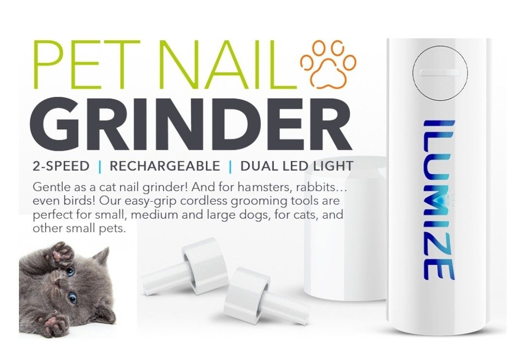 Dog Nail Grinder Clipper for Small, Medium, or Large-Sized Dogs and Cats - Painless Paw Grooming and Smoothing - Whisper Quiet Technology Motor with 2