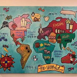 Painting Of World Map