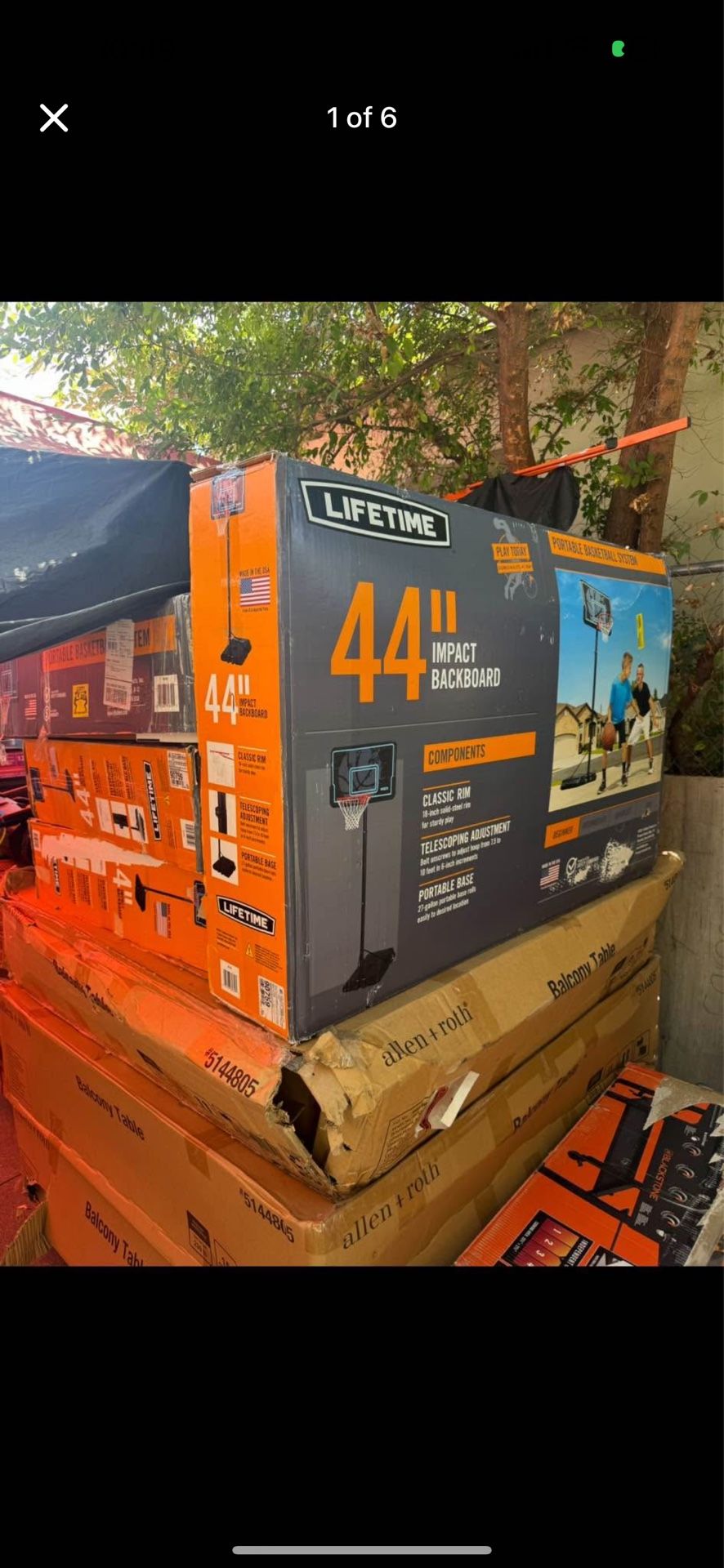 Lifetime 44-Inch Impact Portable Basketball Hoop with Telescoping Adjustment & Classic Rim - Model 90759-Outdoor Play