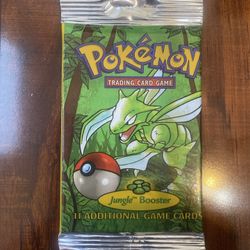 Pokemon 1999 Vintage Jungle LONG CRIMP Booster Pack Unlimited Scyther Art! 🍃