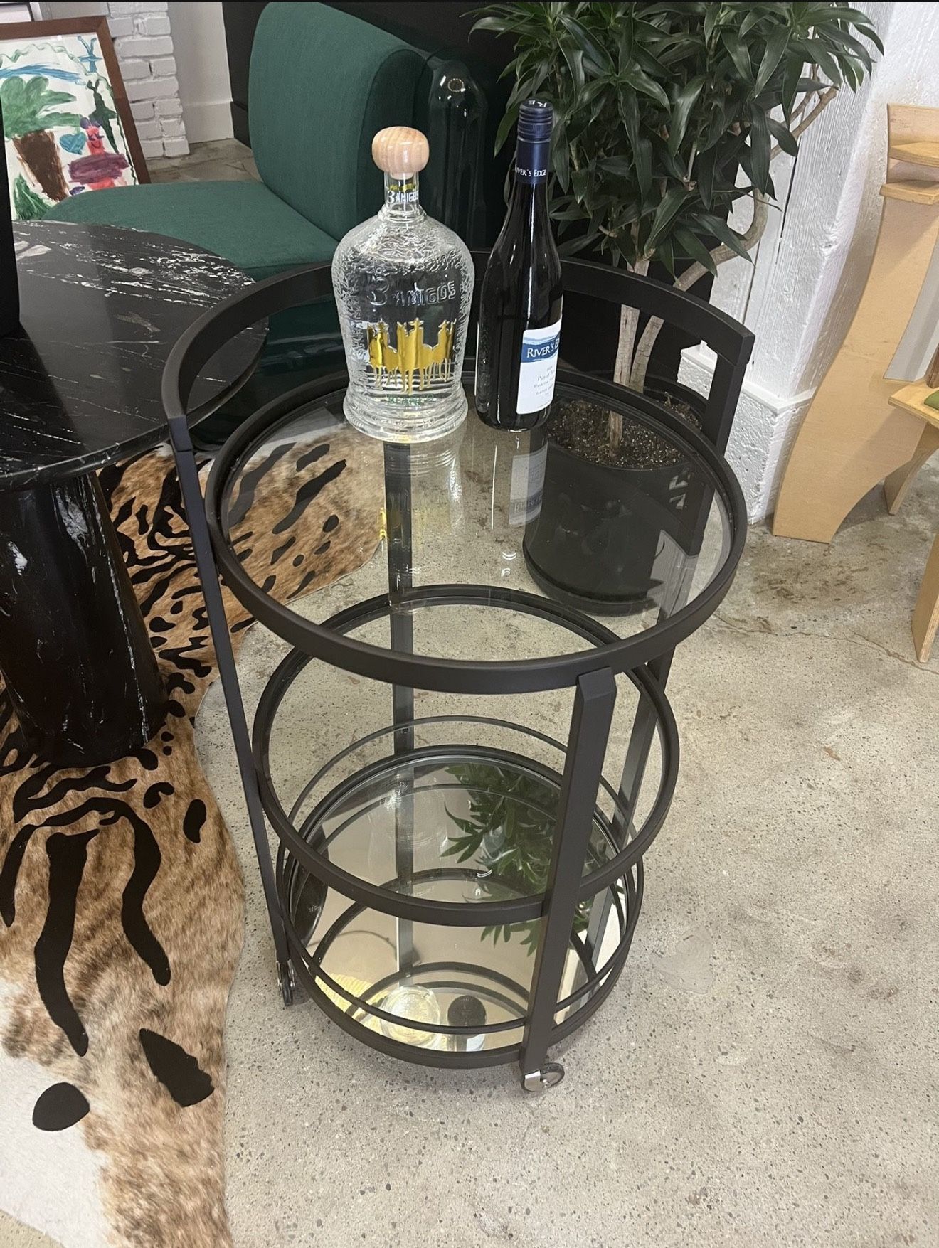 Glass & Metal Bar Cart 