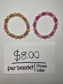 New 6” Custom Handmade glass bead bracelets by Bella Designs